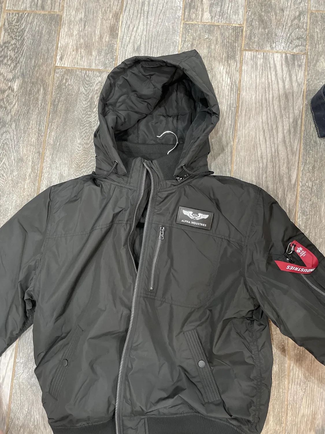 Alpha Industries MA-1 Hooded Rib geaca bomber neagra