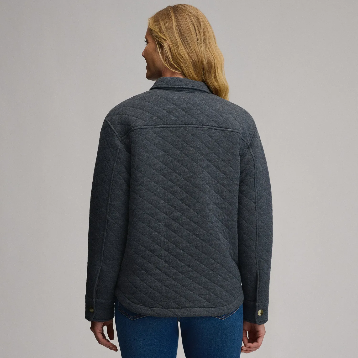 Eddie Bauer Quilted Shirt Jacket geaca Charcoal Heather matlasata