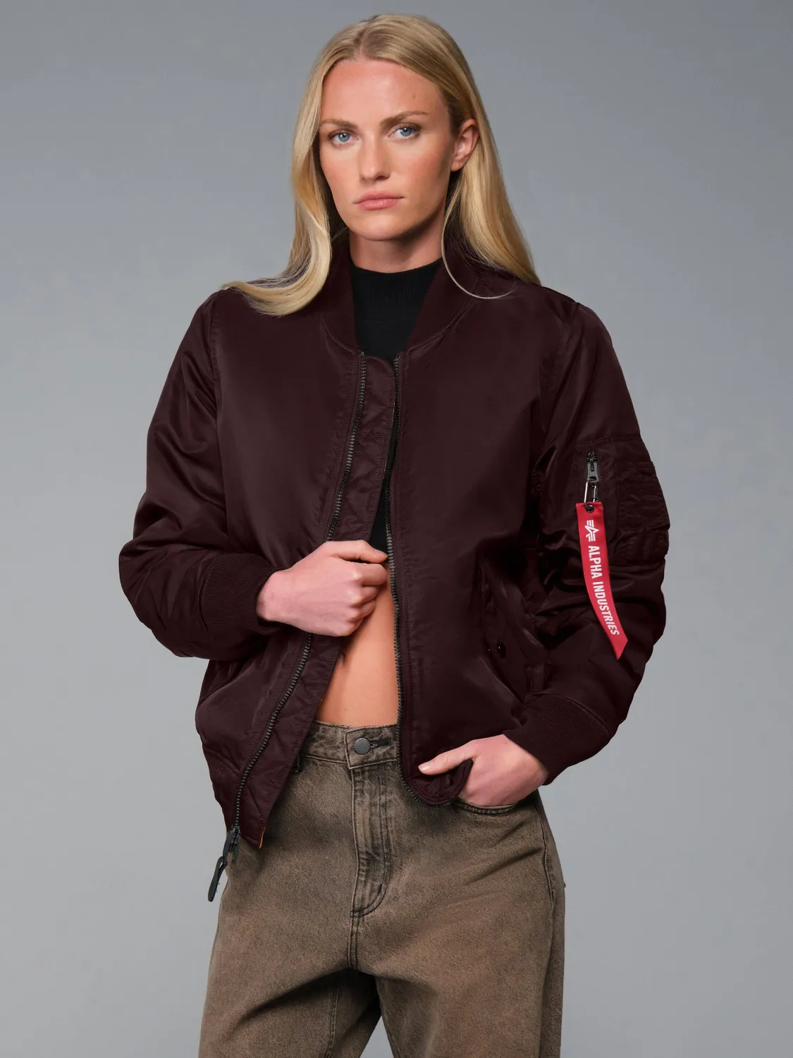 Alpha Industries MA-1 geaca bomber dama neagra reversibila