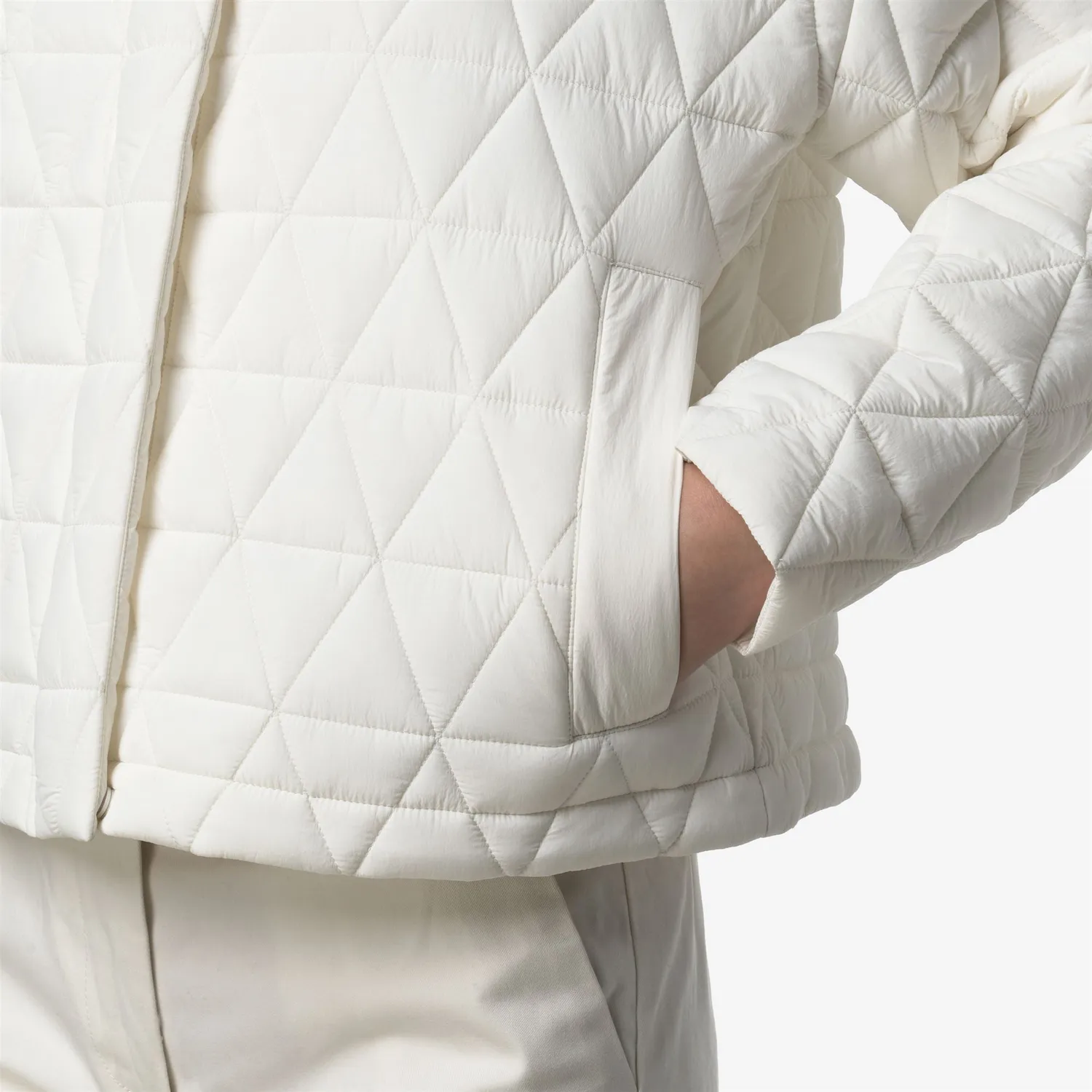K-Way Sabrina Diamond Quilted Warm geaca dama White Gardenia usoara