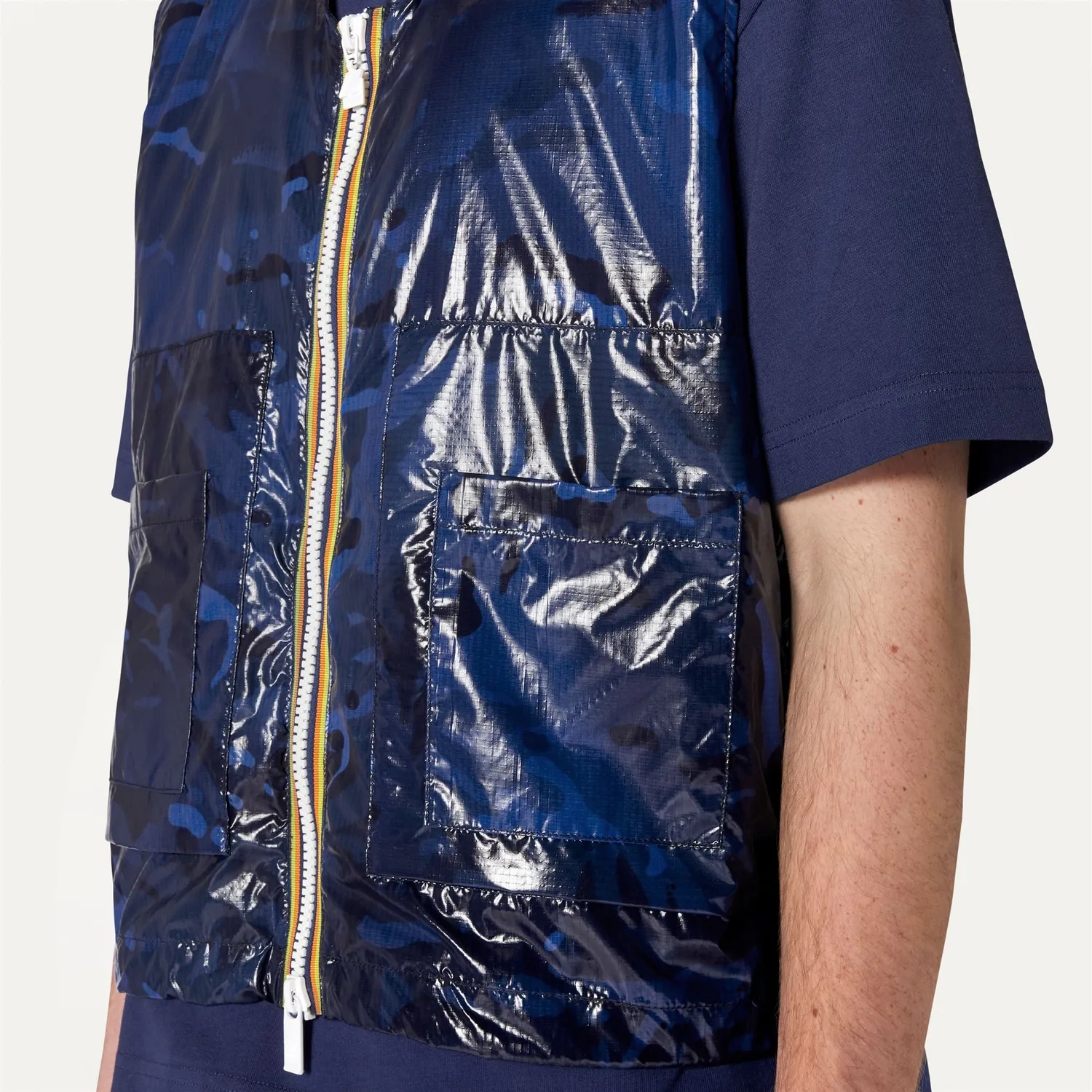K-Way Barnel Camou vesta albastru camuflaj 3 straturi