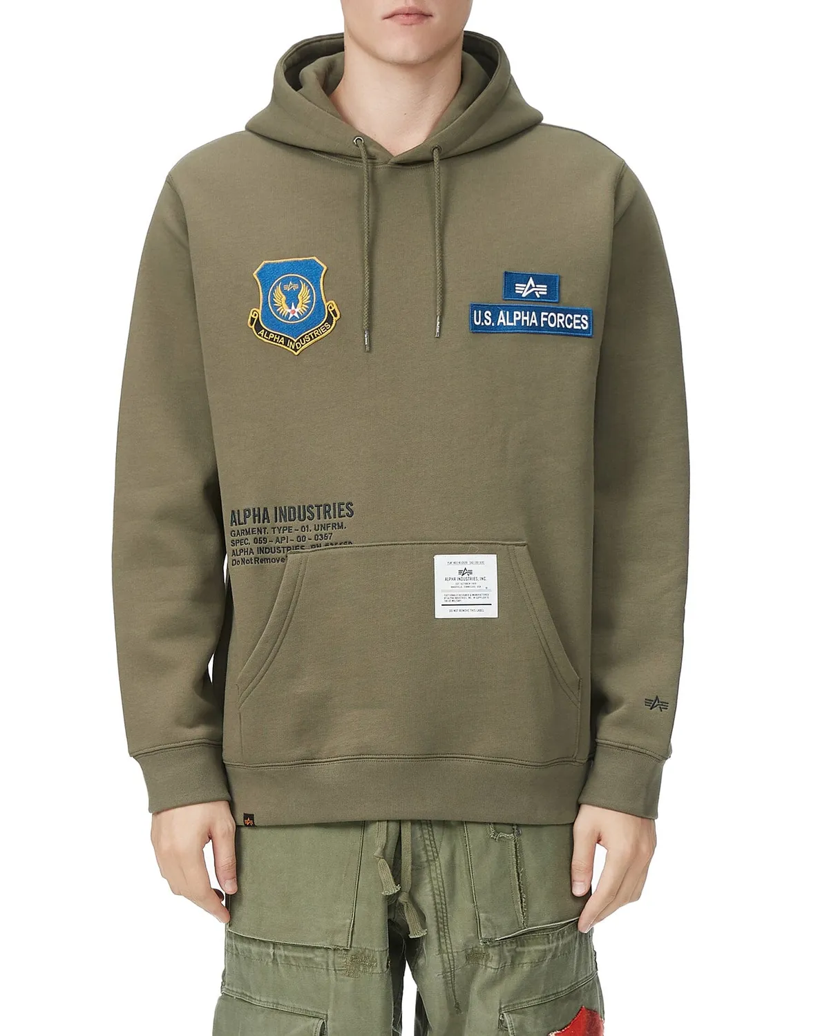 Alpha Industries U.S. Alpha Forces Badge hanorac olive bumbac