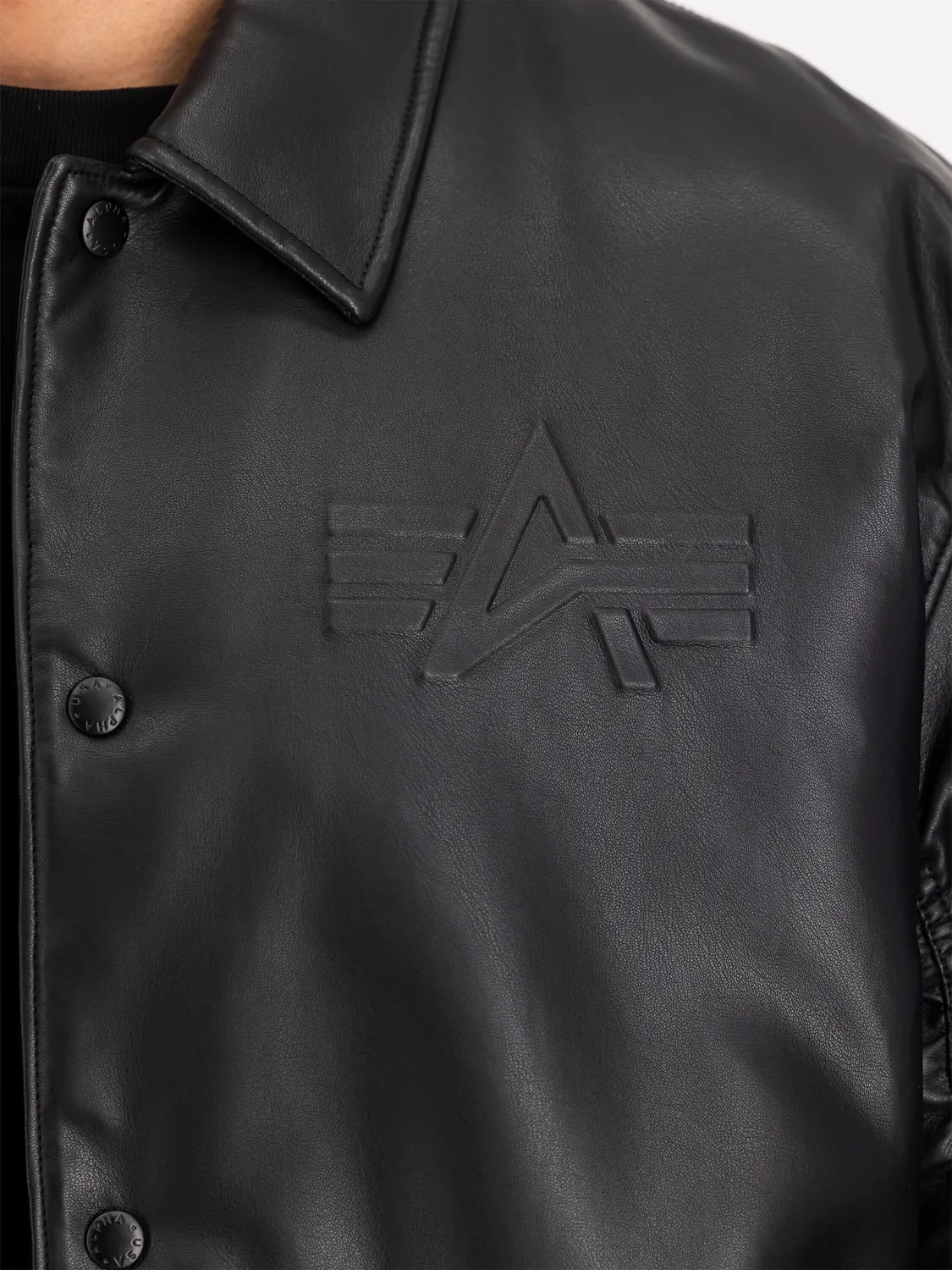 Alpha Industries PU College geaca neagra piele ecologica