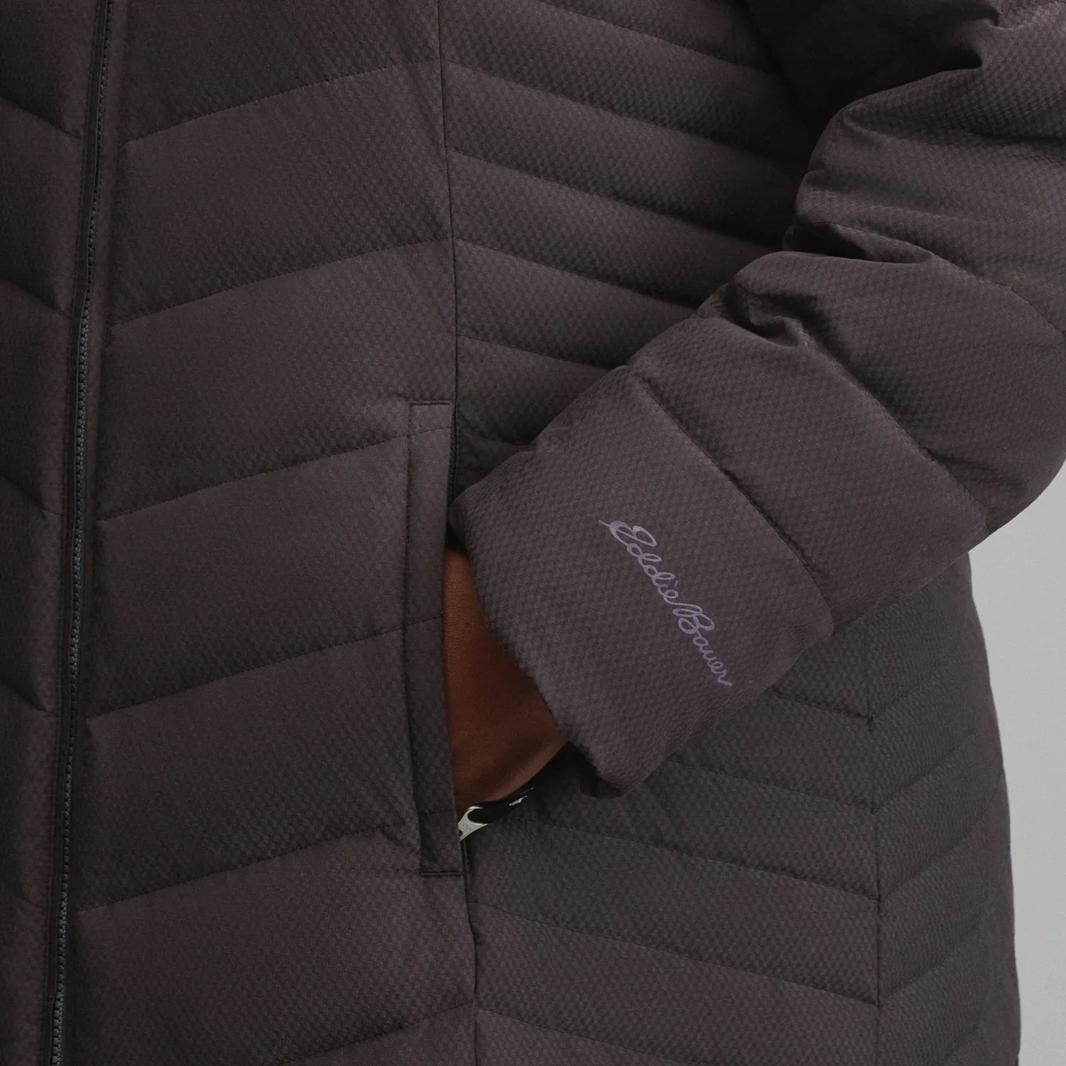 Eddie Bauer Sun Valley palton puf damă lung storm negru