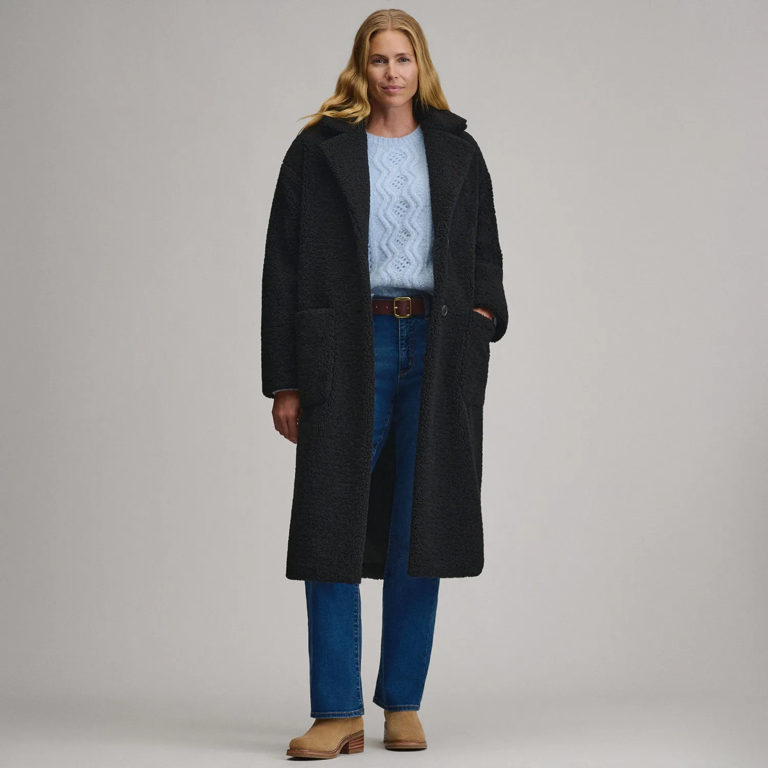 Eddie Bauer Plush palton trenci dama Negru calduros