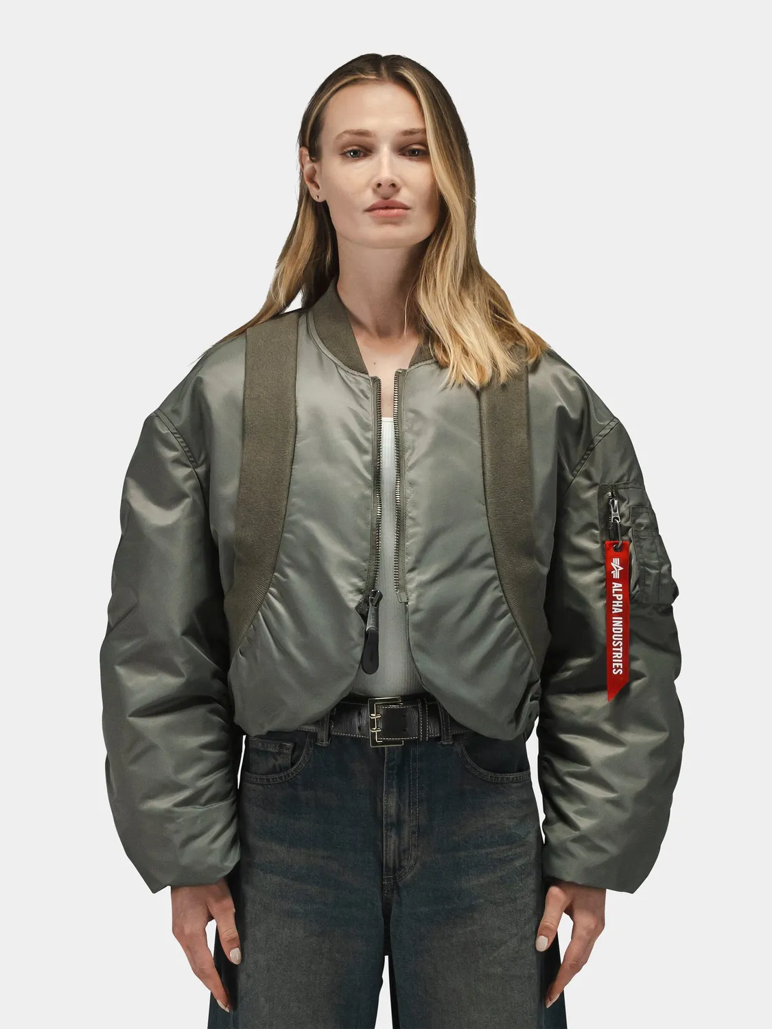 Alpha Industries MA-1 Knit Rib geaca dama gri vătuită