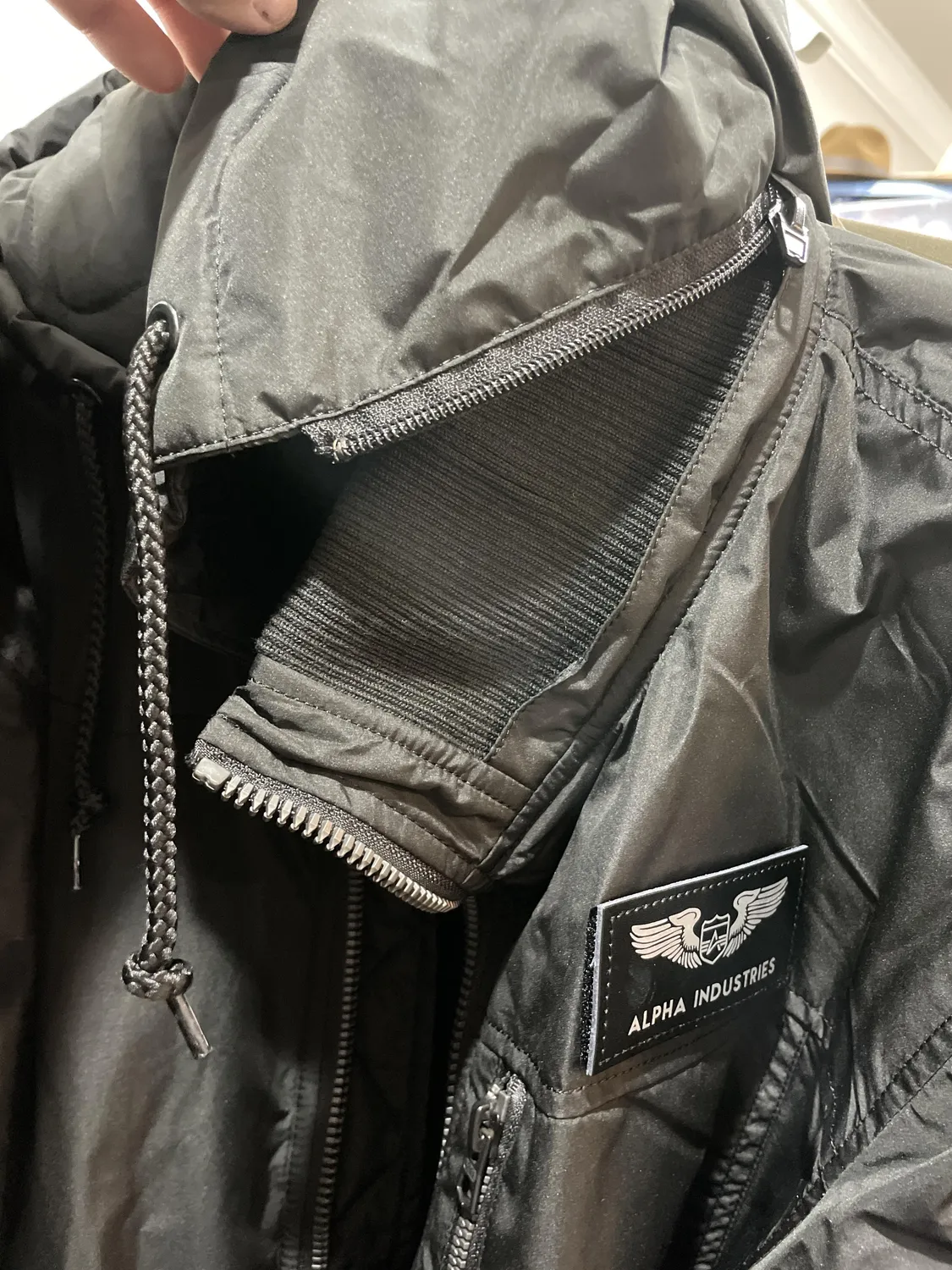 Alpha Industries MA-1 Hooded Rib geaca bomber neagra