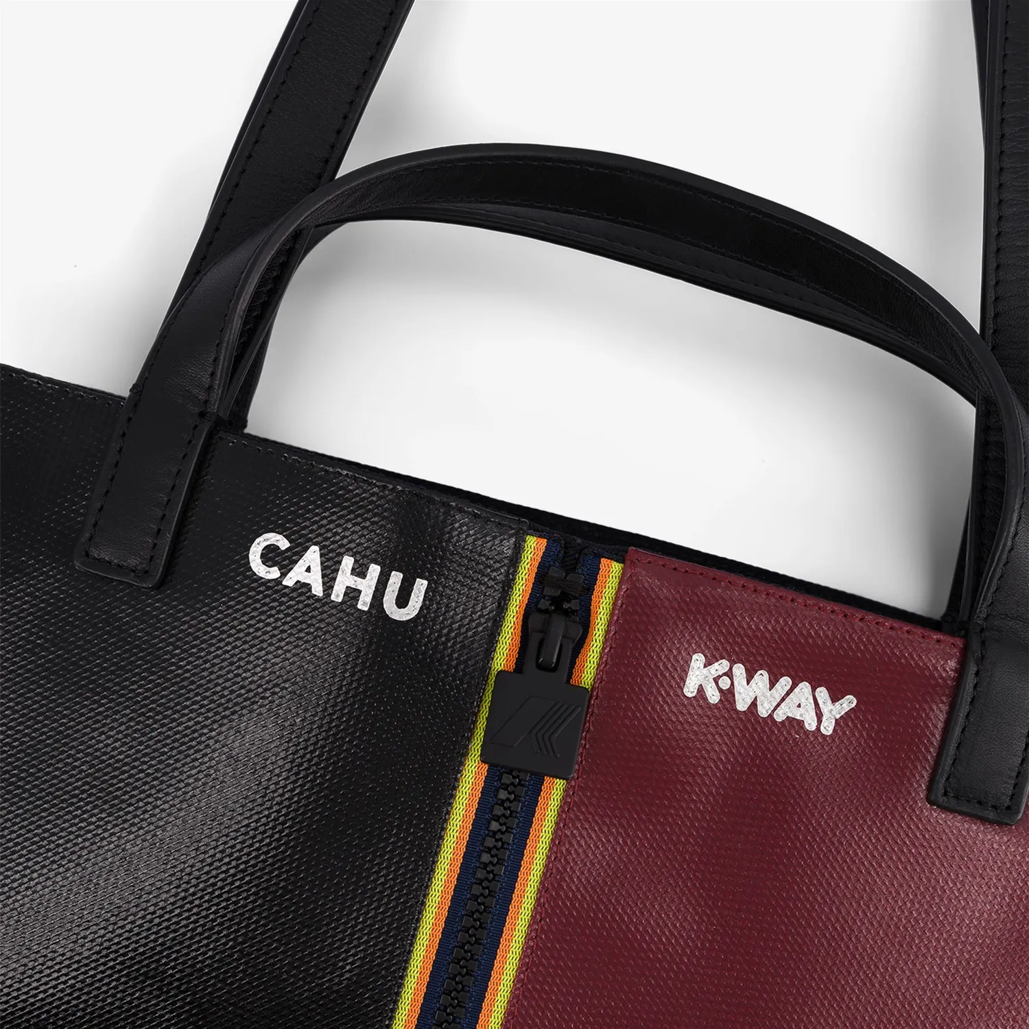 K-Way Pratique Large geanta tote unisex negru-rosu mare