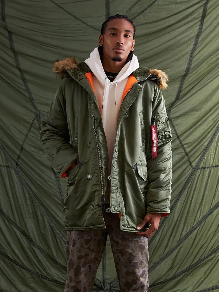 Alpha Industries N-3B Slim Fit Parka palton negru