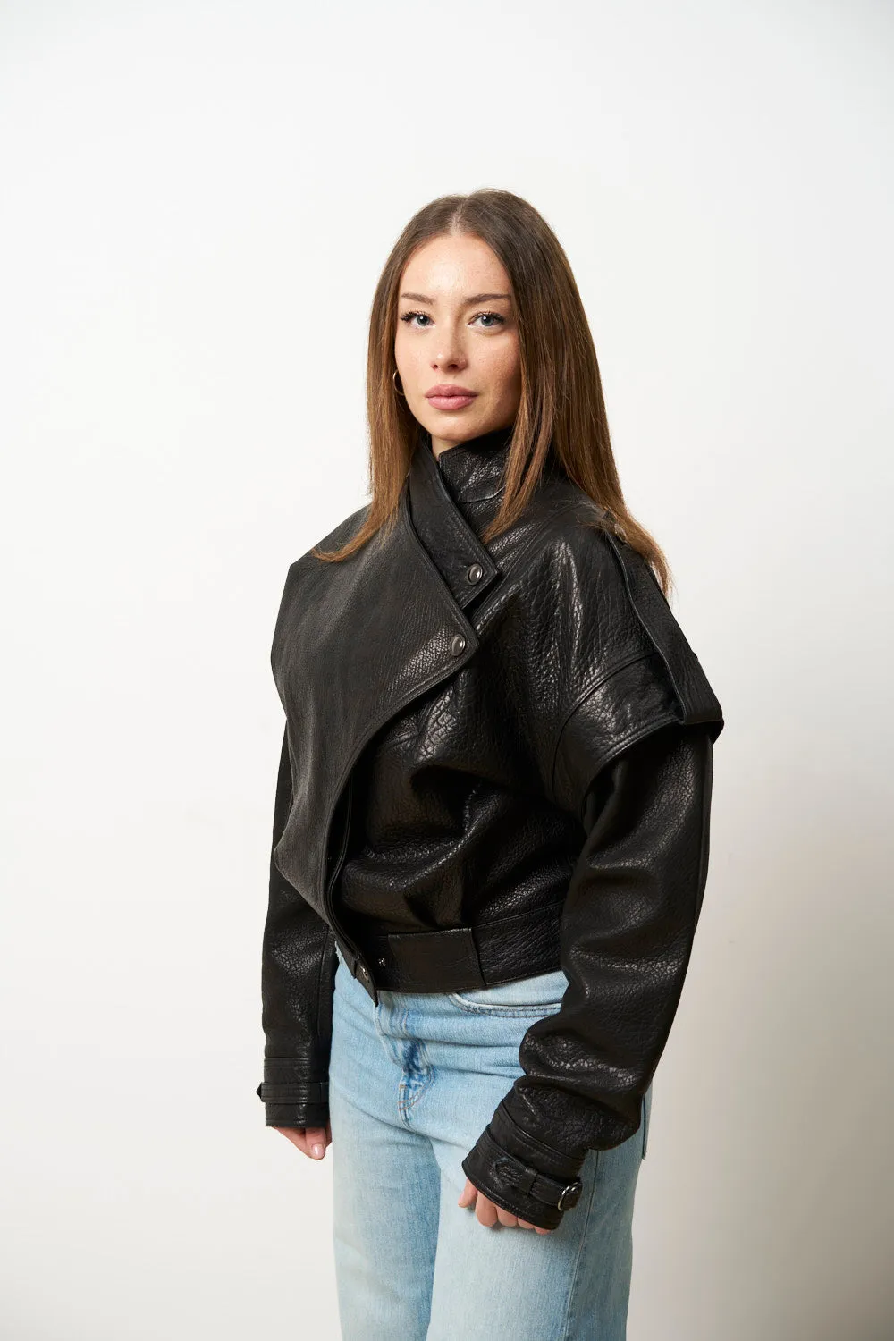 Mareus Midnight Onyx 620 geaca piele dama neagra S-XL
