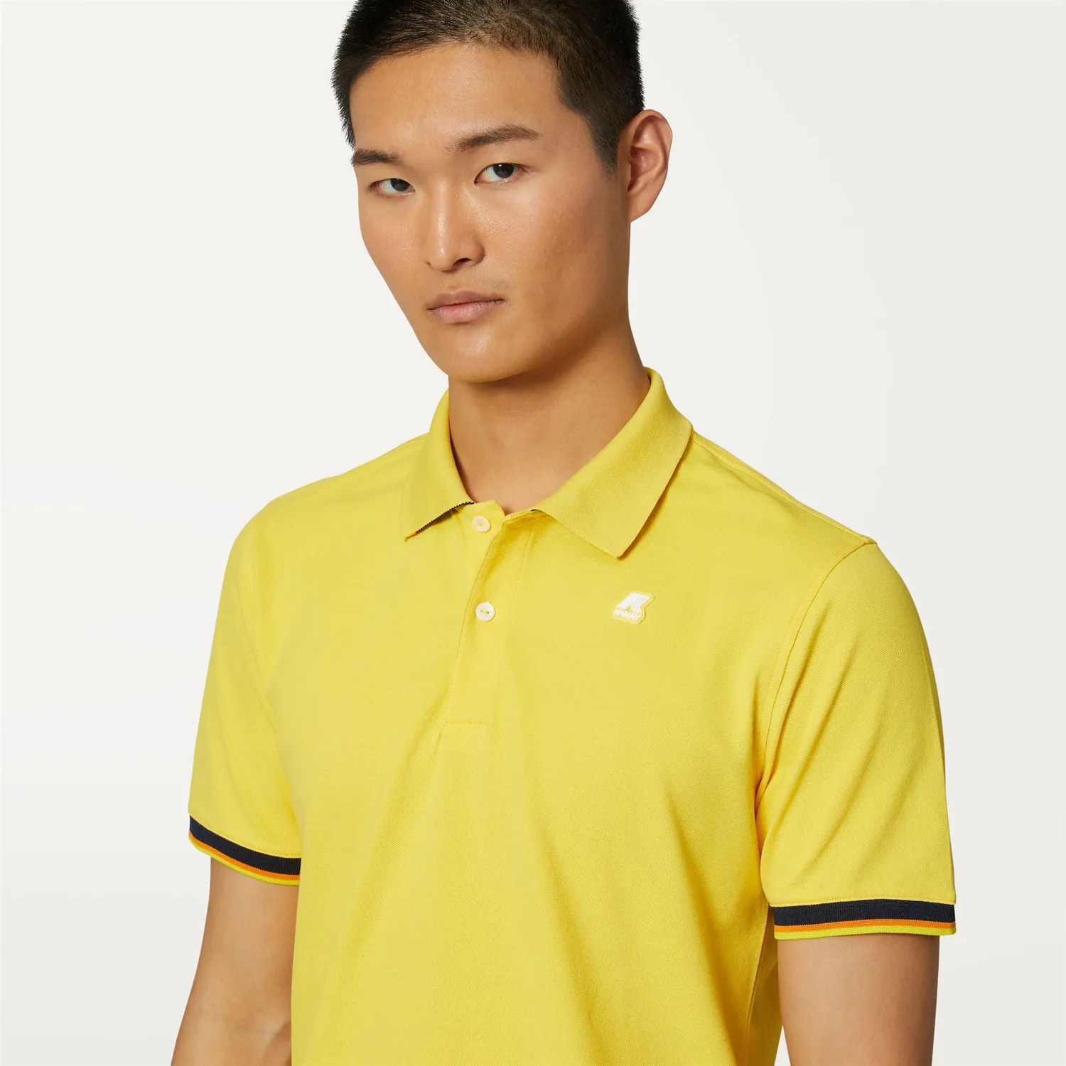 K-Way Vincent polo barbati galben sunstruck bumbac elastic