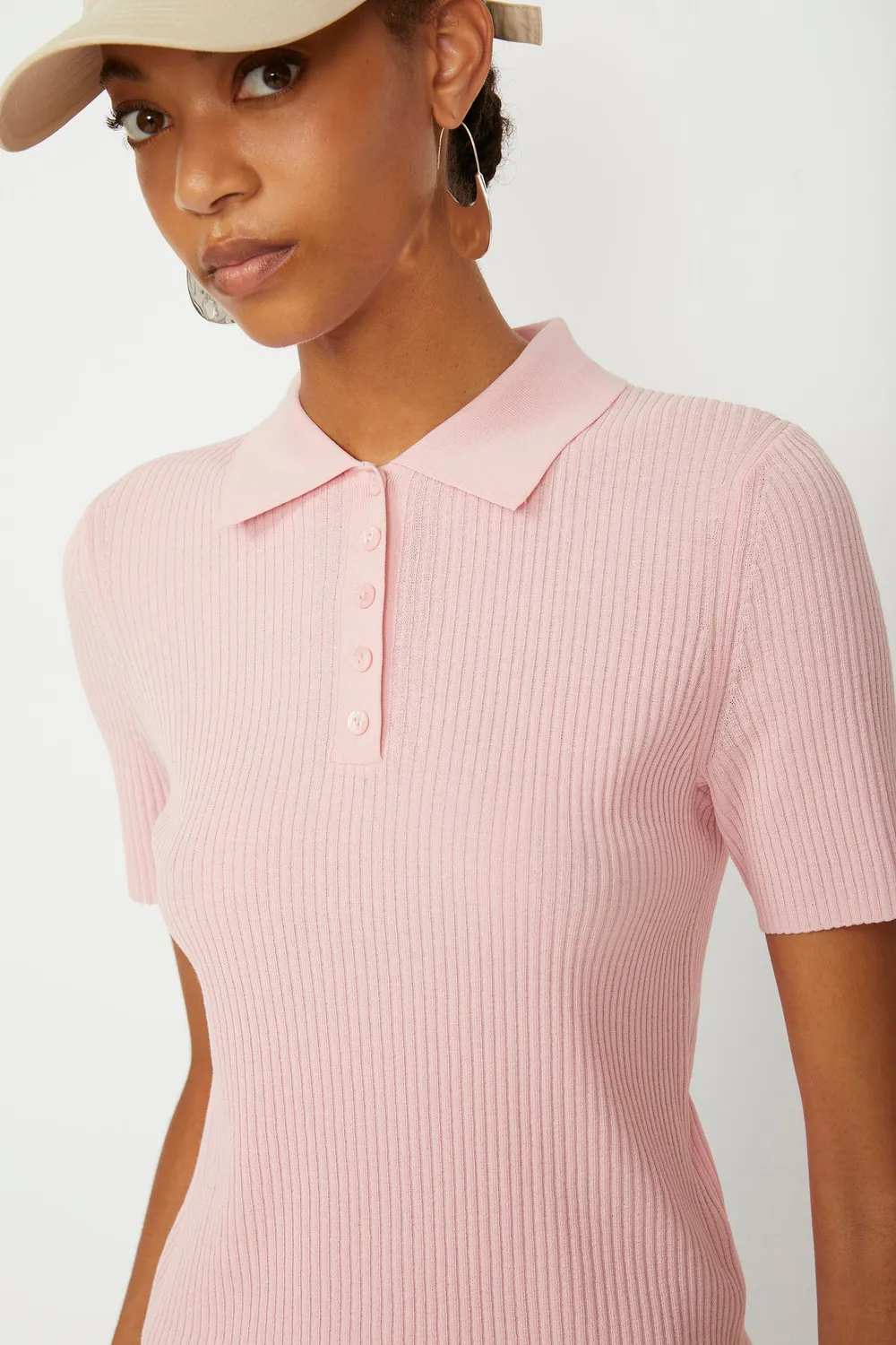 Isabelle Blanche polo tricotat bumbac roz S