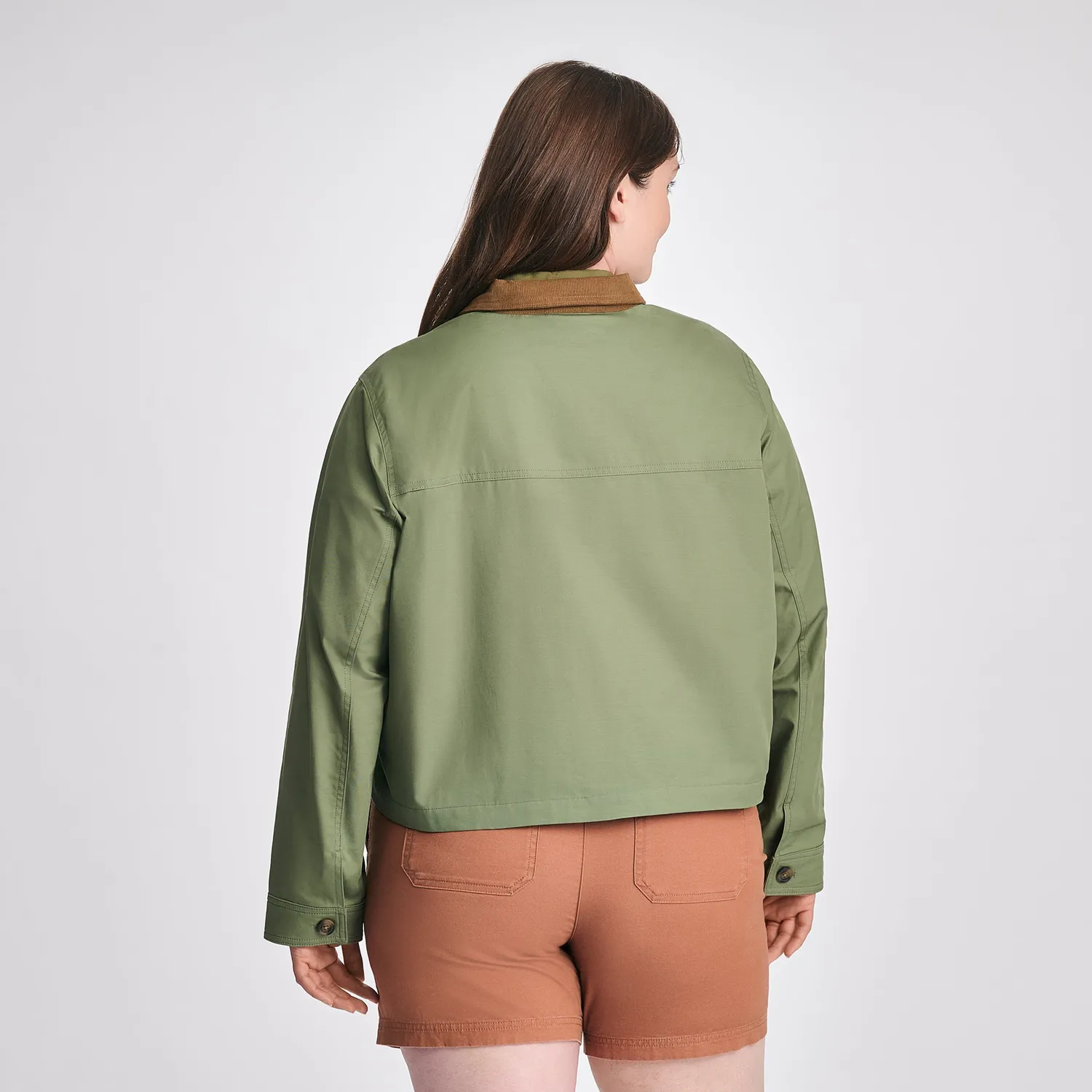 Eddie Bauer Lark Cropped Barn jacheta dama Tan scurta