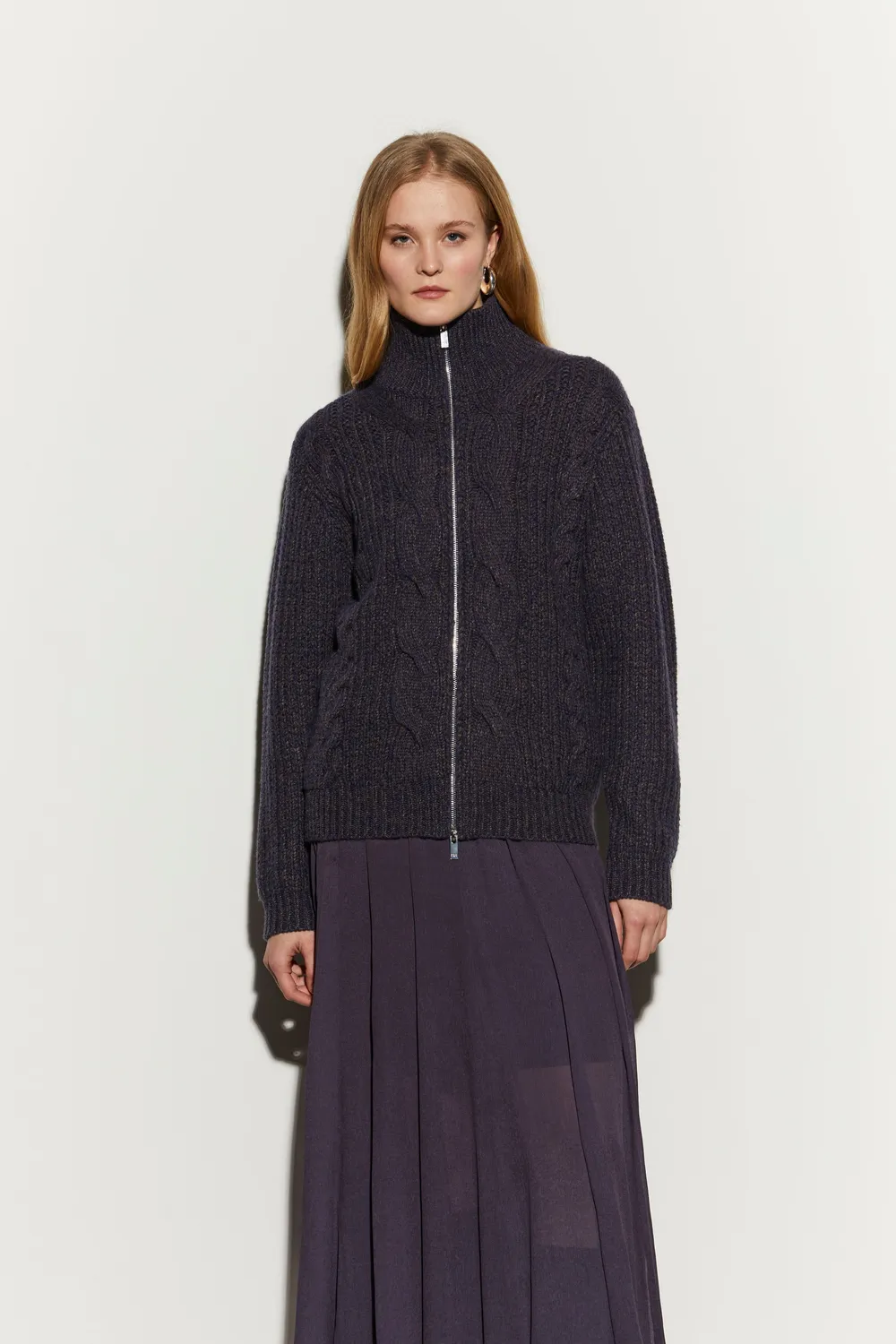 Isabelle Blanche cardigan tricotat albastru M lână