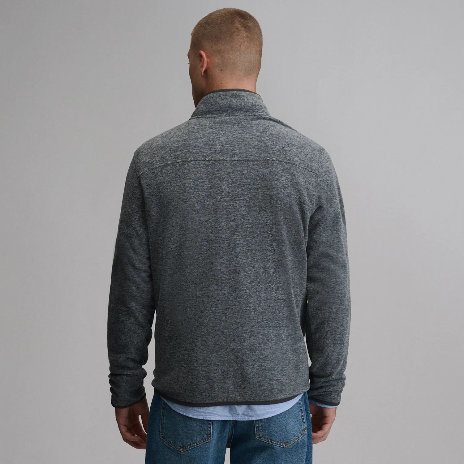 Eddie Bauer Chutes Snap Mock pulover polar gri inchis